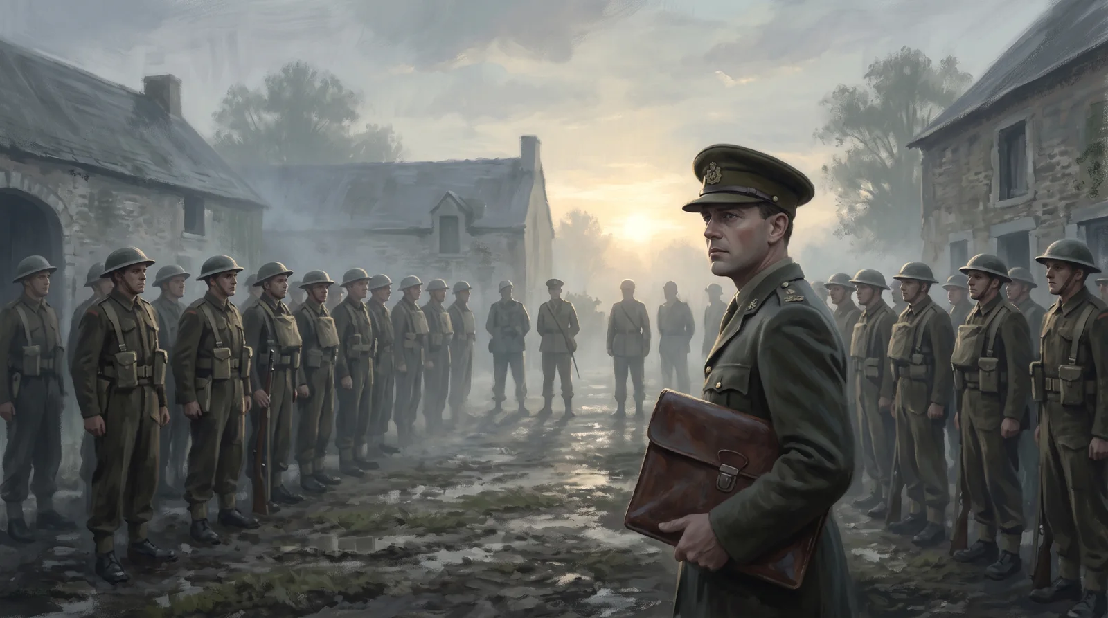 Illustrated British officers and soldiers during the Dyle campaign